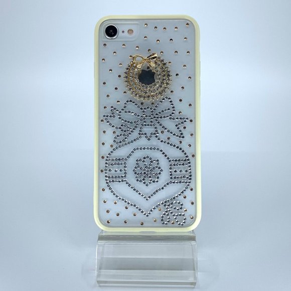 iPhone 7 or 8 TPU +PC case. Unique Handmade. Silver, gold rhinestone - Picture 1 of 1